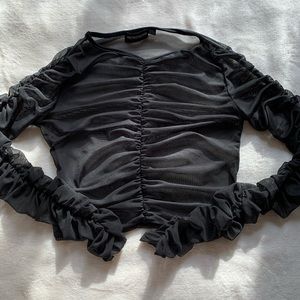 Mesh Ruched Top
